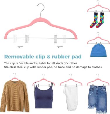 Валiзочка для одягу VECELO Premium з металевими зажимами, неслизька та економна, з 1 магічною валізочкою та 2 тримачами для краваток, ідеальна для жінок та чоловіків, 20 шт., рожевий