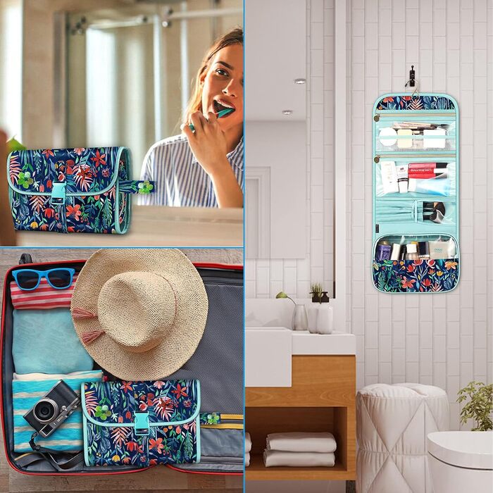 Fintie Косметичка-органайзер для подорожей, велика водонепроникна сумка для макіяжу, для жінок та дівчат, принт 'Джунглі Ніч'