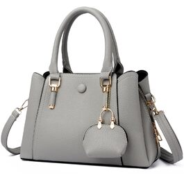 Сумка жіноча Myhozee середнього розміру з PU шкіри, через плече, крос-боді, сіра (K081-grau)