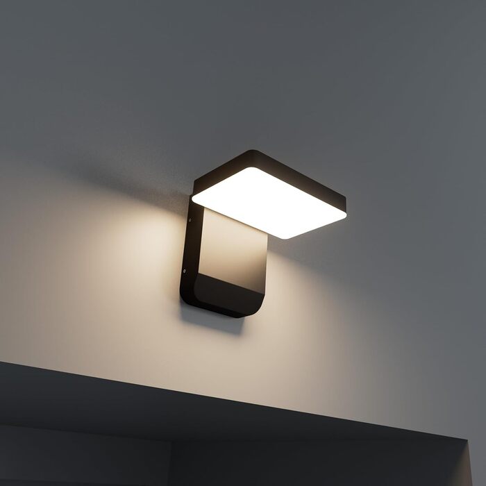 Зовнішнє LED-світильник K-Bright з датчиком руху, водонепроникний IP65, для балкона та саду, темно-сірий
