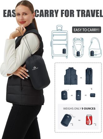 Жіноча степкова жилетка Pioneer Camp - тепла зимова жилетка без рукавів з блискавкою та кишенями, чорна, розмір S