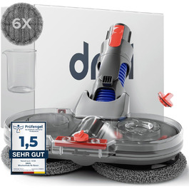 Насадка-мийник для пилососів Dyson V7/V8/V10/V11/V15/Gen5, електрична, з резервуаром для води та 6 моп-накладками + 1 контейнер для води