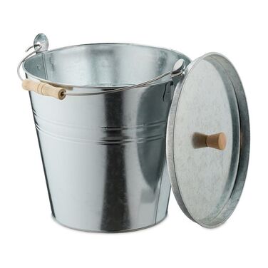 Relaxdays Ash Bucket with Lid, 12.5 Liters