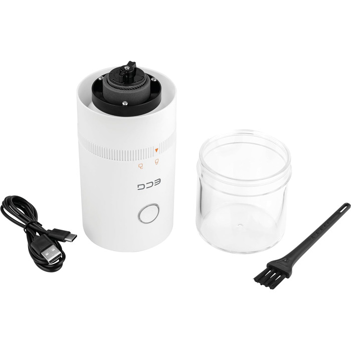 Електрична кавомолка ECG KM 150 Minimo White, USB-C, біла
