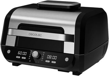 Cecotec Oil-Free Hot Air Fryer, 8 L, Cecofry FireDome 8000 Pro. 1700 W, Double Heating, 4 Grill Levels, 12 Predefined Modes, Adjustable Temperature and Time, 8-Liter Accessory Kit