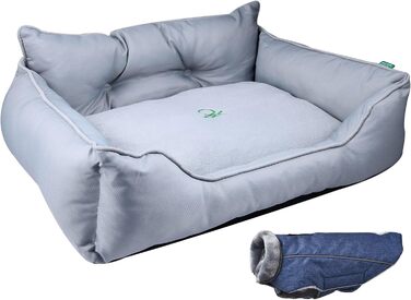 UNITED COLORS OF BENETTON. Pets - Dog bed, ergonomic bed, for medium-sized dogs, made of polyester, machine washable, size M, (grey, 90 cm)