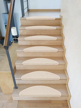 Ступінчасті килимки Kettelservice-Metzker для сходів Ariston, 64/20 см, напівкруглі, кавово-коричневі, 15 шт. Захист сходів, килимок для сходів