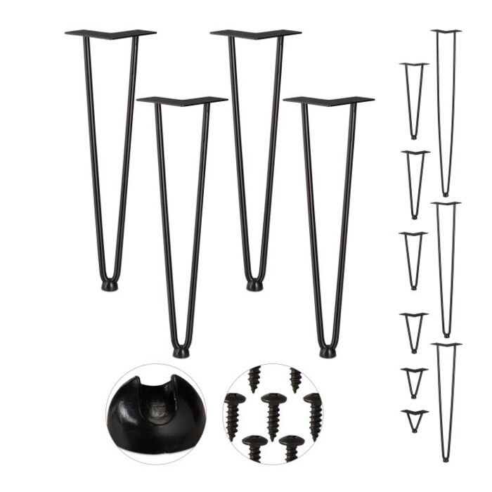 Set of 4 Hairpin Legs with 2 Braces