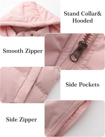 Жіноча зимова жилетка Maeau: тепла, тримає тепло, з капюшоном та кишенями, розміри S-3XL, рожевий колір