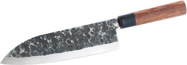 Tokio KitchenWare Santoku Knife: Chef's knife with genuine wood handle, handcrafted (Kitchen knife, Chef's knife, Gift)