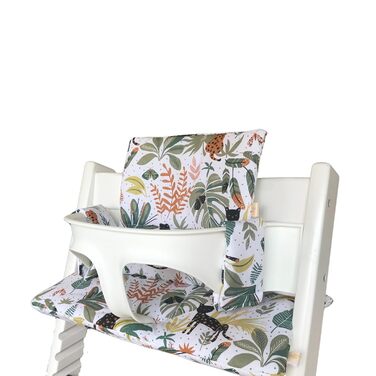 Дитяча подушка LUCCA для стільчика Stokke Tripp Trapp, водонепроникна, легка чистка, джунглі бірюзові/білі