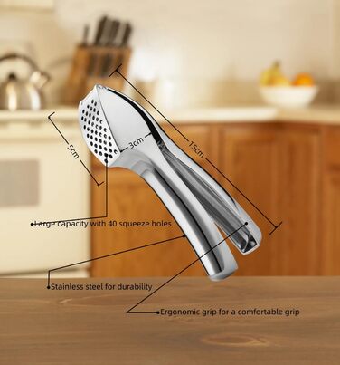 Преса для часнику та імбирю OhanaBeach® з нержавіючої сталі, довговічна та зручна у використанні