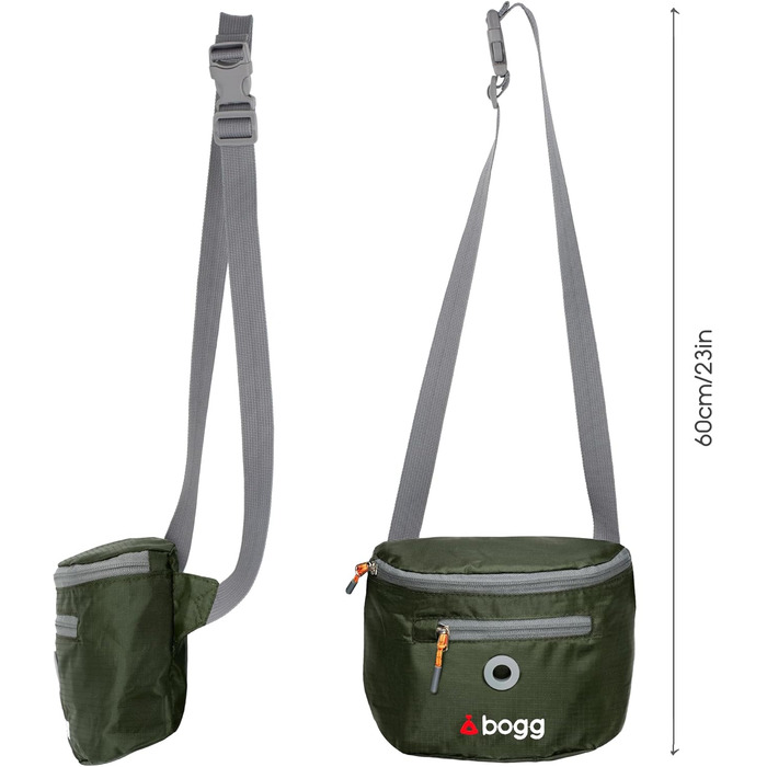 Сумка на плече для собак BOGG з дозатором пакетів для вигулу та контейнером для відходів (Buster Green)