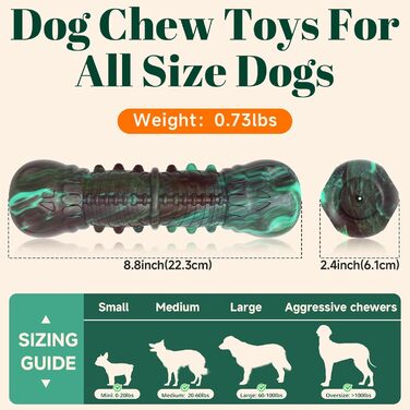 HETOO Dog Toy, Indestructible, Robust, Squeaky, Chew Toy for Aggressive Chewers, Large and Medium Dog Breeds, Dental Care