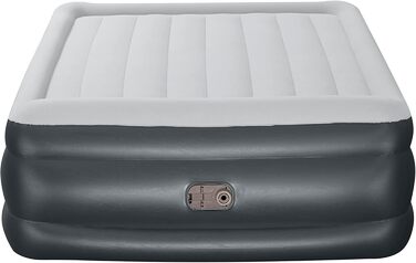 Надувний матрац Novaluxe з електронасосом та подушкою, сірий 203x152x56 см