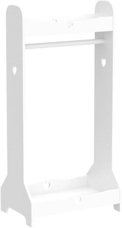 Standing Mirror for Children, Ages 3-7, Wood Kids' Mirror, Nursery, Mirror for Kids' Room, Kids' Mirror with Storage, Girl's Freestanding Standing Mirror White, Christmas Gifts (Clothes Rack)