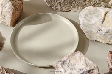 Обідній сервіз Konsimo Victo, бежевий глянцевий, набір на 6 осіб (18 предметів)