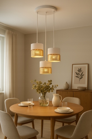 Настільна нічна лампа з ажурним золотистим абажуром, патрон E27, LED