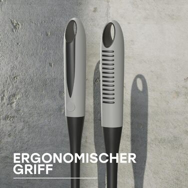 Набір для туалету SAVEGA: щітка для унітазу з інноваційною структурою щетинок та зручним тримачем. Сучасний дизайн, матовий чорний/сірий колір.