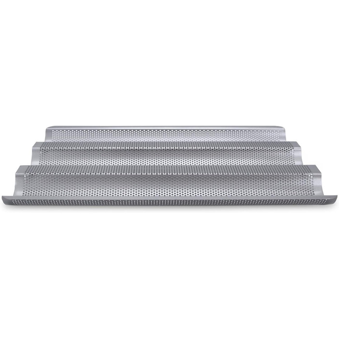 Baker's Sheet - Baguette Baking Sheet - 37 x 24 cm - for 3 Baguettes, H 2.5 cm - High-quality Non-Stick Coating