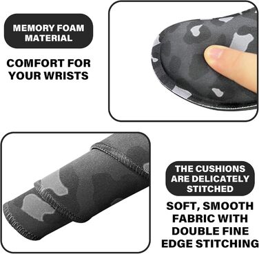 Килимок для миші 80x40 см 3-в-1 з підставкою для зап'ястя та клавіатури, антиковзаюча основа, стильний дизайн для геймерів, дому та офісу (J3-Gepard)