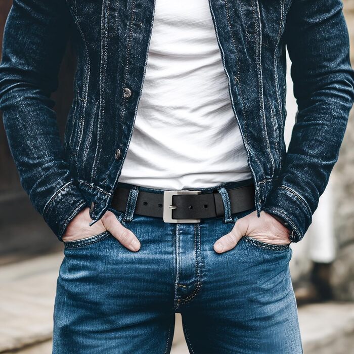 Чоловічий шкіряний ремінь J.Fée, ширина 35 мм, квадратна пряжка, срібна, чорний або коричневий, подарунок для чоловіків, довжина 110-130 см