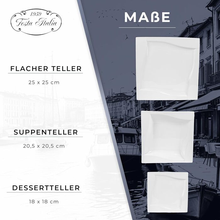 Сервіз посуду на 6 осіб, 18 предметів: тарілки з порцеляни, білий сервіз, набір тарілок та мисок, сучасний сервіз