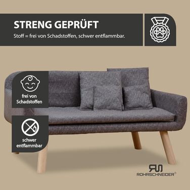 Диванчик для собак Rohrschneider Chicago | Миється, для собак маленьких та середніх порід | Макс. вага 50 кг | Зручний, сірий, розмір 103x57x50 см | З аксесуаром для збору відходів