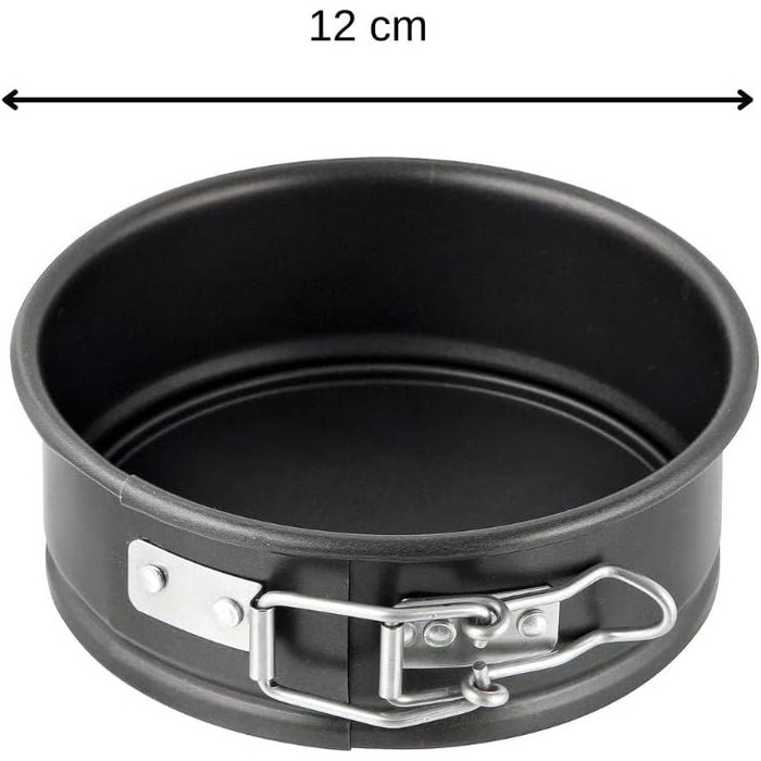 Форма для випічки Zenker Springform Ø 12 см MINI: кругла роз'ємна форма з антипригарним покриттям, сталь, чорна