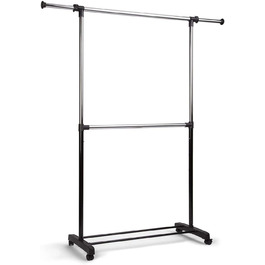 HELDENWERK Clothes Rail with Wheels - Coat Rack Stand, Stable and Load-Bearing - Extendable Clothes Rail