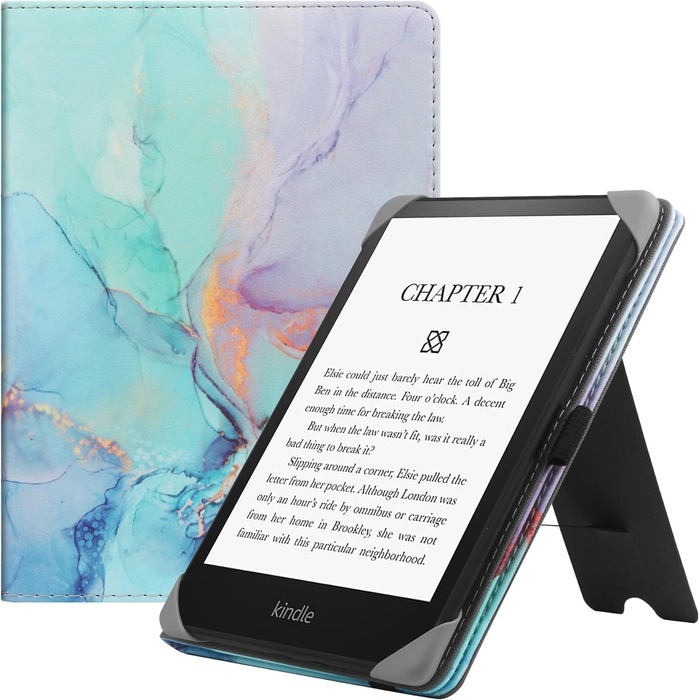 Чохол для електронних книг 6 дюймів: Kindle, Kobo, Tolino, Pocketbook, Sony. Чохол-підставка з петлею для руки, Marble Blue