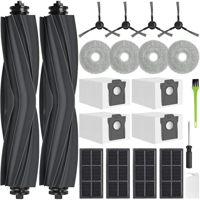 Запчастини для Dreame X30 Ultra / L10s Ultra Gen2 / L10s Pro Ultra Heat / L40 Ultra AE / Mova E30 Ultra: комплект аксесуарів (2 основні щітки, 4 фільтри, 4 ганчірки для миття, 4 бічні щітки, 4 пилозбірники)