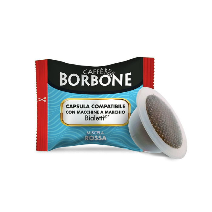 Кава в капсулах Caffè Borbone Rossa (Червона суміш), сумісні з кавомашинами Bialetti, 100 шт