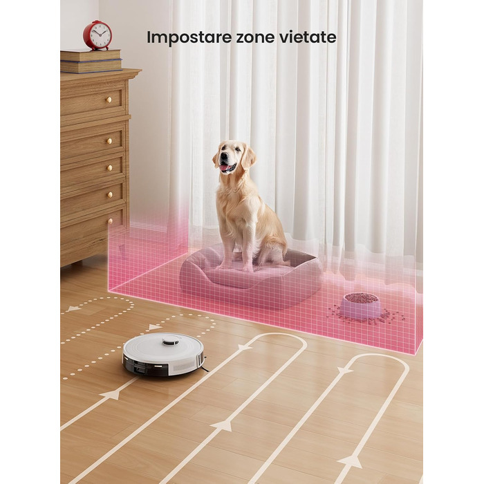 Робот-пилосос LEFANT M2 з функцією миття, 6000Pa, LiDAR-навігація, зони заборони, керування через додаток/Alexa, для шерсті тварин, килимів та твердих підлог