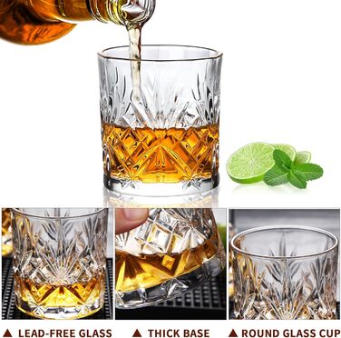 Набір склянок для віскі SuproBarware 6 шт. 30cl/300ml - класичні склянки Old Fashioned для бурбону, коктейлів. Подарунок для чоловіків, на День батька