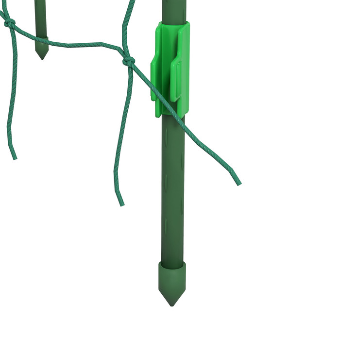 Outsunny Climbing Plant Trellis Support, Adjustable Obelisk, Plant Grid with Net, Plant Frame Steel Green 43 x 182 x 183 cm for Garden Balcony