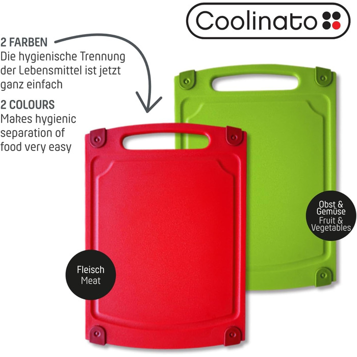 Набір кухонних дощок Coolinato з пластику сірого кольору (3 шт.) S/M/L – антибактеріальні, з жолобом для соку, неслизькі кути та ручки. 3 розміри для гігієнічного розділення. Набори кухонних дощок Coolinato сірого кольору (3 шт.) розмір S, M та L.