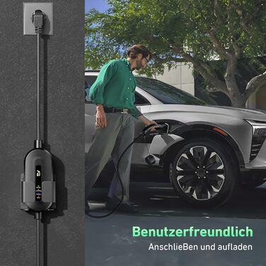 Кабель для електромобіля Evjuicion Typ 2 Schuko, 3.68kW, 6м, 16A, IP67, з індикатором, для ID.3/4, X1, 5ER, Model Y/3 та інших електромобілів