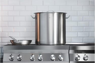 Royal Catering Induction Stockpot 48 L Ø 40 cm with Lid, Stainless Steel Pot, Induction Cooktop Pot, Stainless Steel Pot
