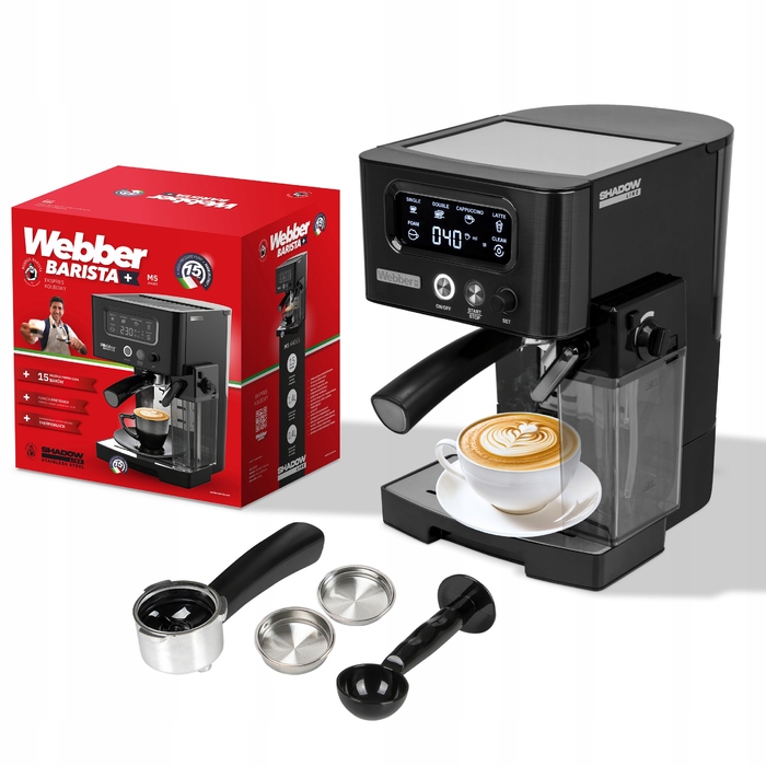 Ріжкова кавомашина Webber M5, 1459 Вт, чорна