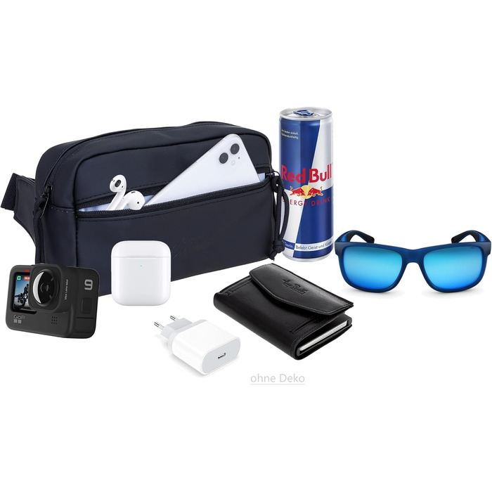 Сумка на пояс Wimmerl: водонепроникна, унісекс, чорна, з ключницею