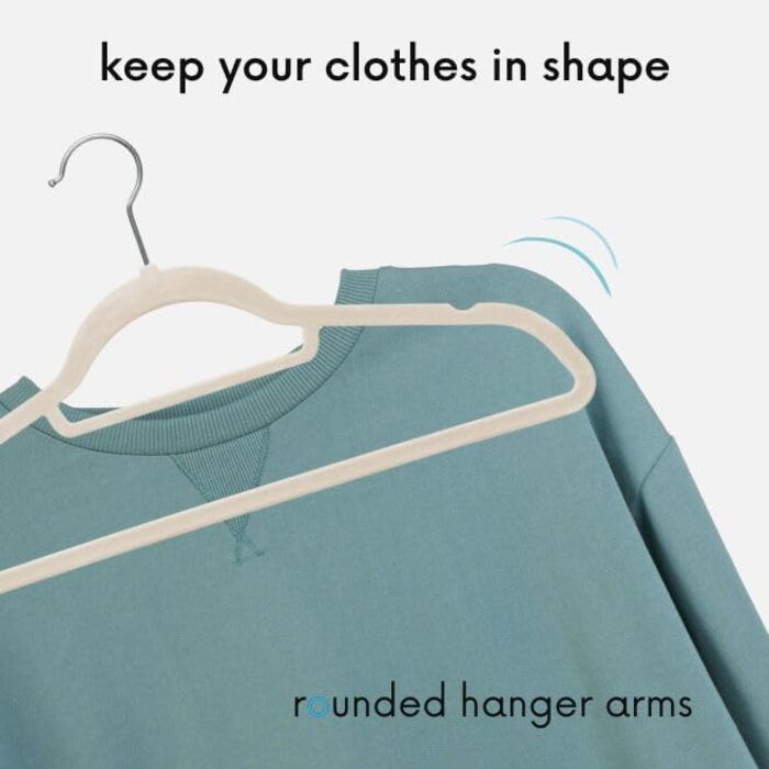 В'язки для одягу OGIVO - набір з 20 шт. - антиковзаючі вішалки для гардеробу - для краваток, з обертовим гачком 360° - з вирізами для плечей (Бежевий)