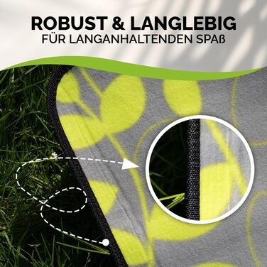 Плед для пікніка Heimtexland XL 200x200 см, водонепроникний, блакитний в смужку - килимок для пляжу, кемпінгу, фестивалів