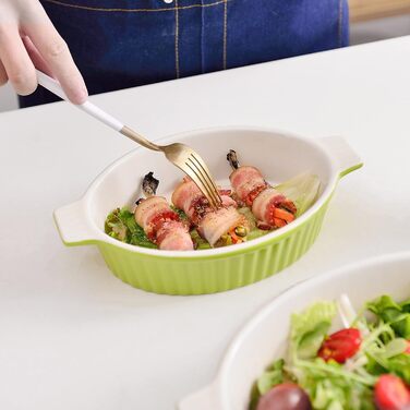 MALACASA Набір форм для запікання Bake.Bake (4 шт.) з жароміцної кераміки, зелений | 34,5+27,5+30,3+23 см