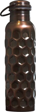 Trade Trinkwasserflasche Kupfer - Drinking Water Bottle Copper - Pure Naturally Bottle Water Bottle with Lid and Carrying Bag 34oz/1000 ml Leak-Proof Ayurveda Copper Bottle for Office and Yoga (Black, 1)
