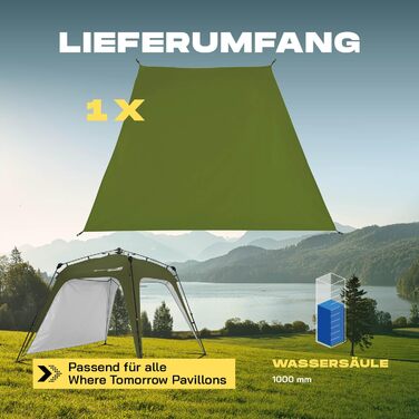 Lumaland Outdoor 2.5 x 2.5m | Waterproof & UV Protection | Garden Tent incl. 1 Side Panel & Bag & Pegs | Robust Camping & Party Tent | Pop Up Tent Setup in 2 Minutes [] (Side Wall, Dark Green)