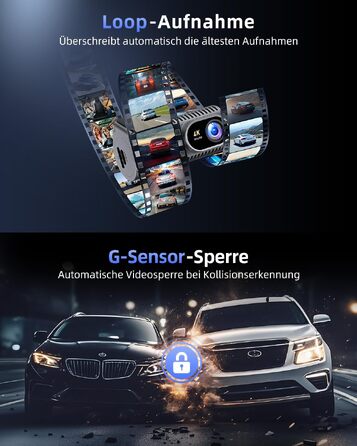 Автомобільний відеореєстратор 4K з 5GHz Wi-Fi, поворотна камера 360° та цілодобовим режимом паркування 24/7
