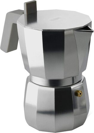 Еспресо-кофеварка Alessi DC06/6 з алюмінію, срібно-чорна