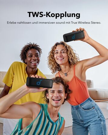 Soundcore Select 2S: Портативна Bluetooth-колонка з 20W стерео, BassUp™ та IPX7 захистом, 16 годин роботи, чорна