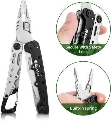 Мультитул Maarten 11 в 1: компактний мультиінструмент з нержавіючої сталі з карабіном та чохлом, подарунок для чоловіків